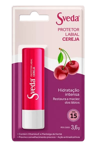 Protetor Labial Sveda Cereja FPS15 3,6g